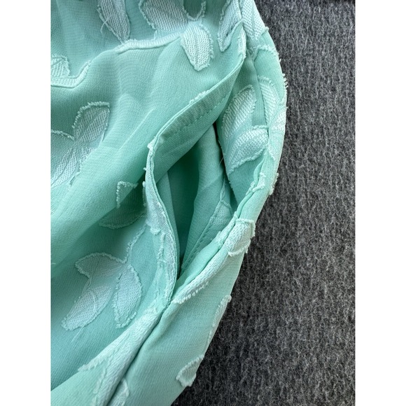 A New Day Dress Womens X-Small Mint Green Floral Lined Jacquard Maxi Slip‎ New - Picture 7 of 13